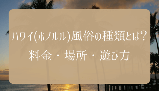 【2023年】ハワイ（ホノルル）の風俗の種類とは？料金・場所・遊び方も解説