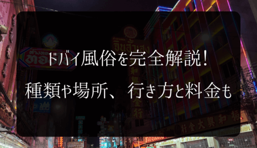【2023年】ドバイ風俗を完全解説！種類や場所、行き方と料金も！