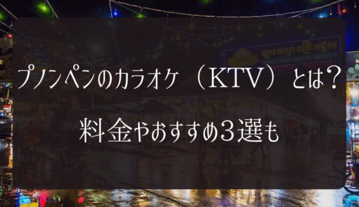 カンボジア・プノンペンのカラオケ（KTV）とは？料金やおすすめ3選も